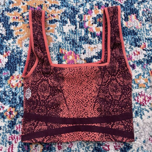 Free People Movement Good Karma Sports Bra Snake charmer Size XS/S Square Neck - Picture 1 of 6